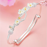 Peach Blossom Silver Bracelet