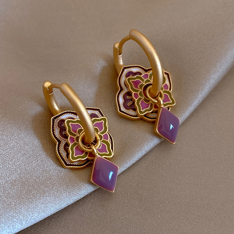 Eastern Dream Motifs Viloet Earrings