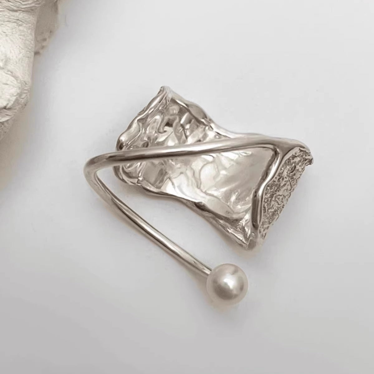 Open Texture Silver Ring