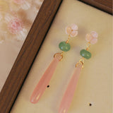 Radiant Pink Flower Drop Earrings