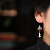 Vintage Cloud & Pearl Drop Earrings