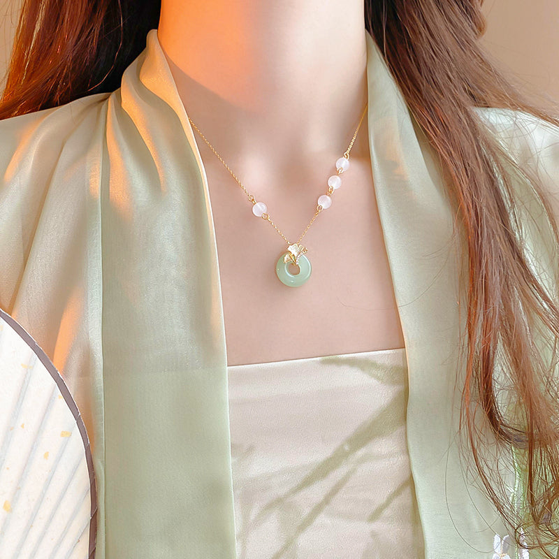 New Ancient Jade Ginkgo Necklace