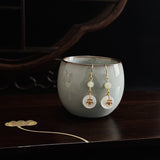 Double Bead Blossom Hook Earrings