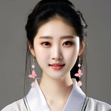 Cloisonné Jade Butterfly Earrings