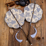 Chrysanthemum Brocade Silk Bamboo Fan