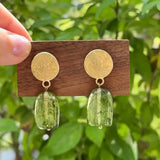Green Marble Smudge Earrings