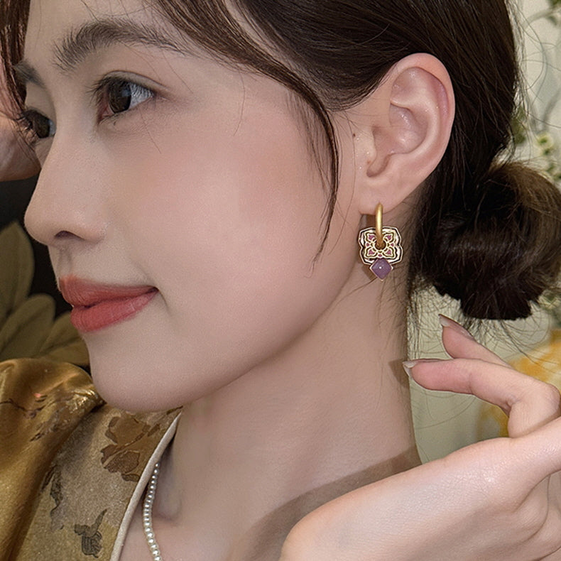 Eastern Dream Motifs Viloet Earrings