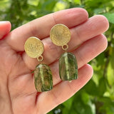 Green Marble Smudge Earrings