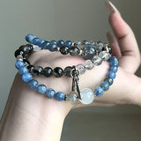 Obsidian Blue Moonlight Kyanite Bracelet