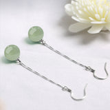 Simple Jade Dangle Earrings