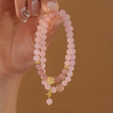 Peach Blossom Strawberry Bead Bracelet