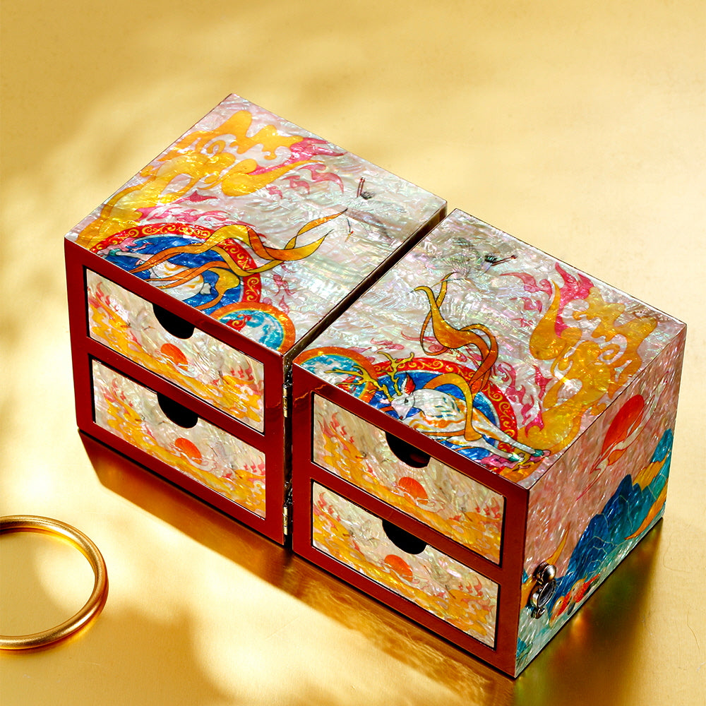 Traditional East Asian Painted Jewelry Box