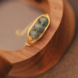 Serene Green Jade Trio Ring