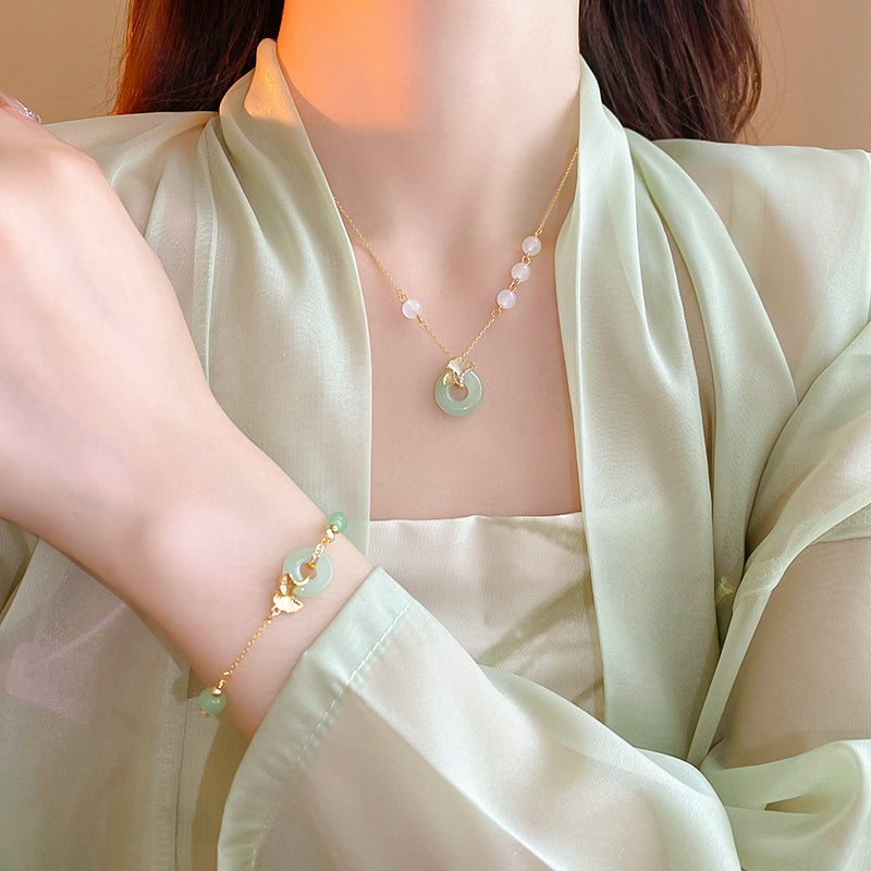 New Ancient Jade Ginkgo Bracelet