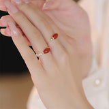 Vitality Red Agate Slim Ring