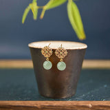 Luminous Beads Filigree Earrings