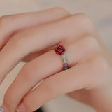 Rainbow Cinnabar Rose Ring