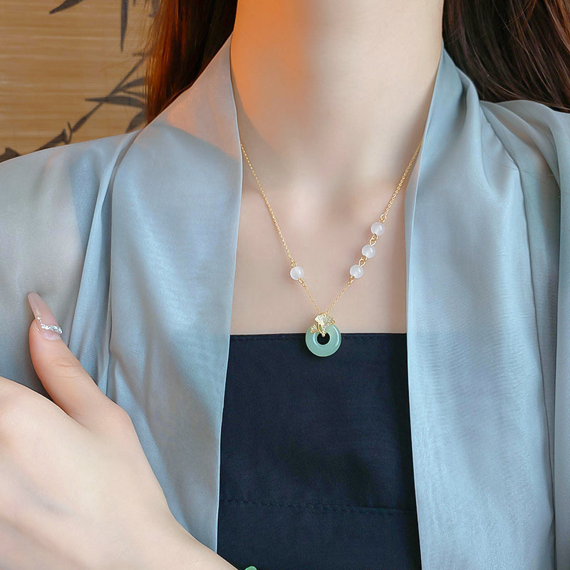 New Ancient Jade Ginkgo Necklace