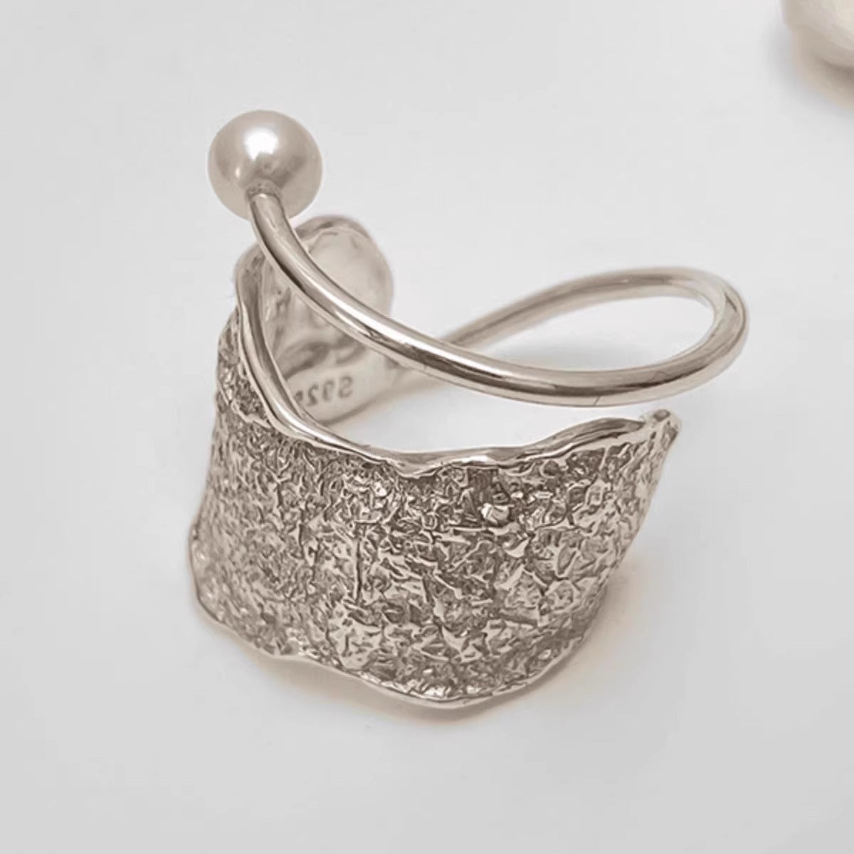 Open Texture Silver Ring