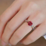 Rainbow Cinnabar Rose Ring