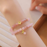 Peach Blossom Strawberry Bead Bracelet