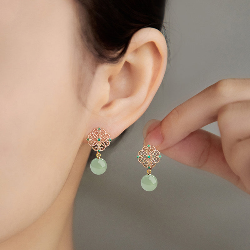 Luminous Beads Filigree Earrings