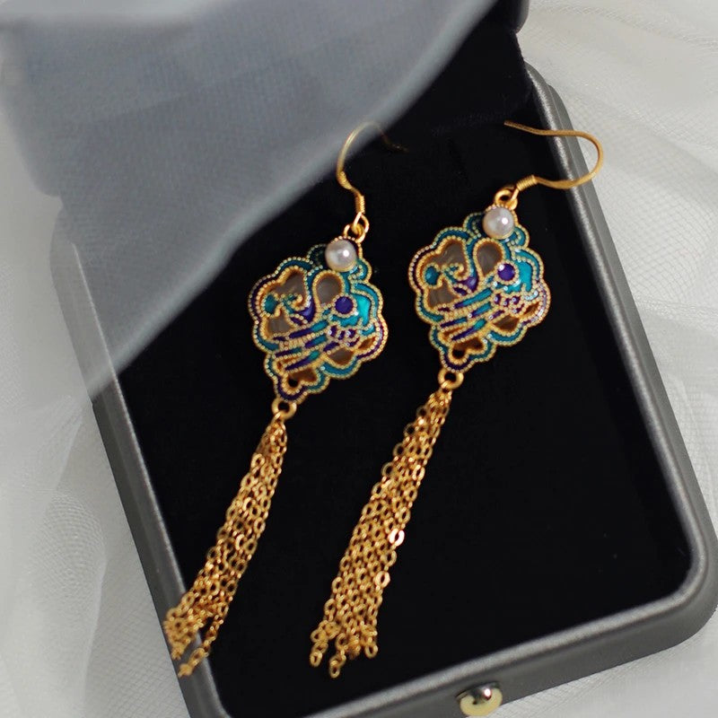 Dazzling Champagne Tassel Earrings