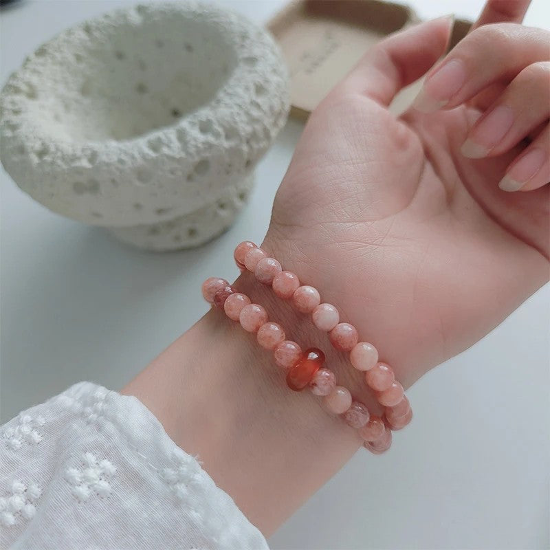 Peach Aura Agate Bracelet