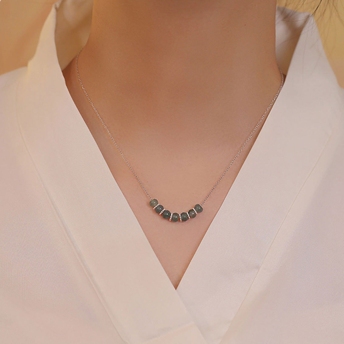 Serenity Jade Arc Necklace