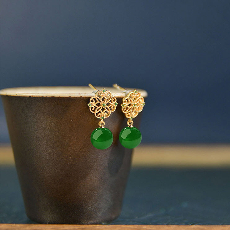 Luminous Beads Filigree Earrings