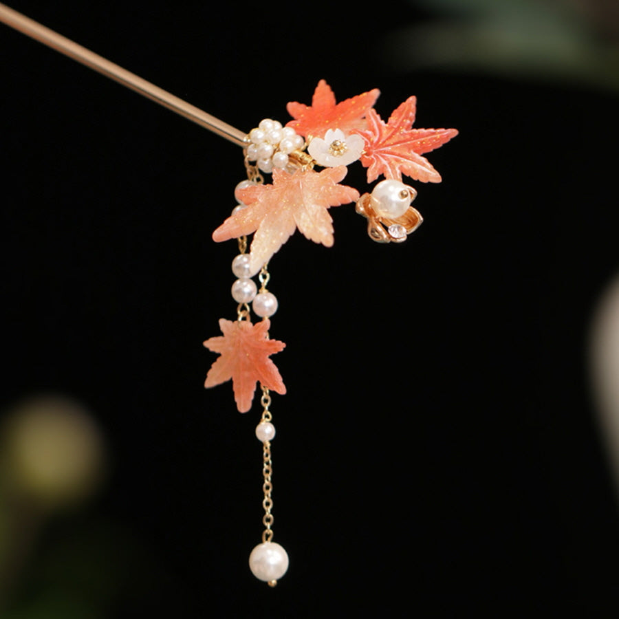 Gradient Maple Leaf Hairpin