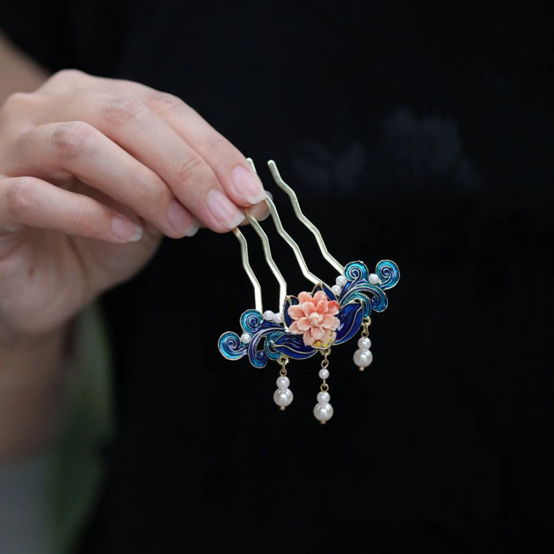 Decorative Cloisonné Hair Comb