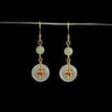 Double Bead Blossom Hook Earrings