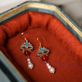Vintage Cloud & Pearl Drop Earrings