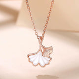 Ginkgo Pearl Oyster Necklaces