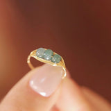 Serene Green Jade Trio Ring