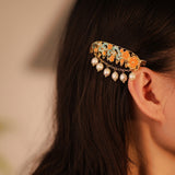 Oriental Blossom Pearl Dangle Hairpin
