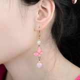 Cloisonné Jade Butterfly Earrings