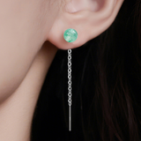 Ice Floating Long Drop Earrings