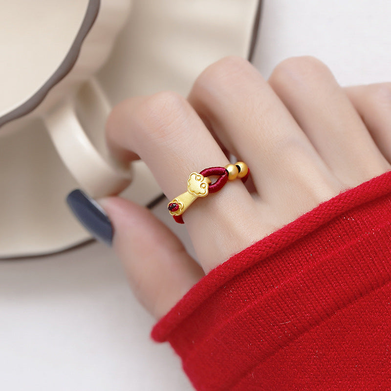 Ruyi Luck Red Cord Ring