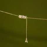 Exquisite White Bamboo Zirconia Necklace