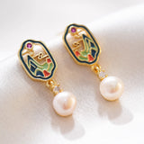 Artful Landscape Pearl Earrings