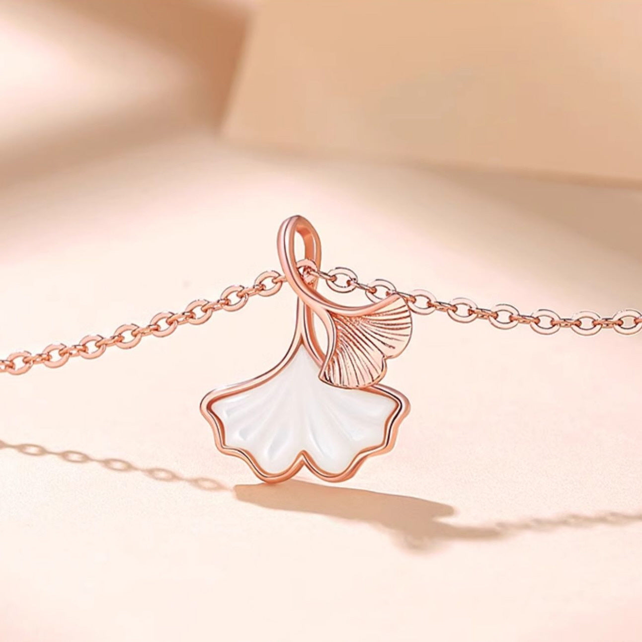 Ginkgo Pearl Oyster Necklaces