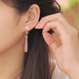 Radiant Pink Flower Drop Earrings