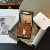 Silver Embroidered Blessing Tag Necklace