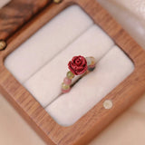 Rainbow Cinnabar Rose Ring