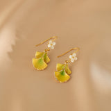 Golden Autumn Biloba Earrings