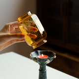 Antique Moire Glass Candlestick