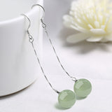Simple Jade Dangle Earrings
