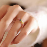 Rainbow Balance Tourmaline Ring